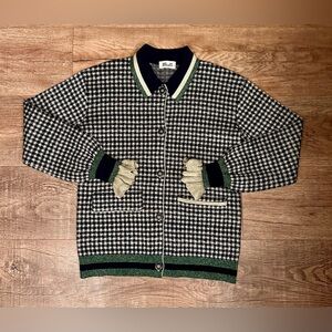 Stylish Black and Green Women's Cardigan